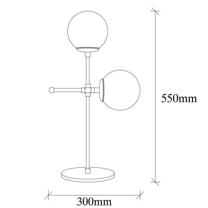 Lámpara de mesa Mudoni-MR-954 oro metal vidrio 15x30x55 cm