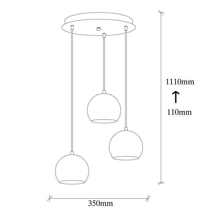 Lámpara de techo Berceste-241-S2 platino hierro diámetro 35x111 cm