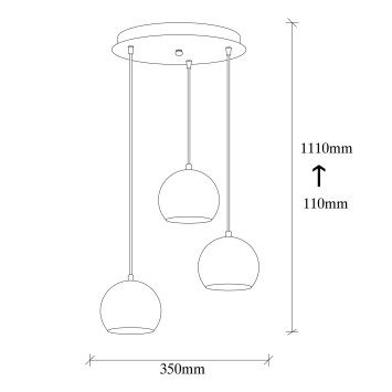 Lámpara de techo Berceste-241-S2 platino hierro diámetro 35x111 cm - 8681875554625