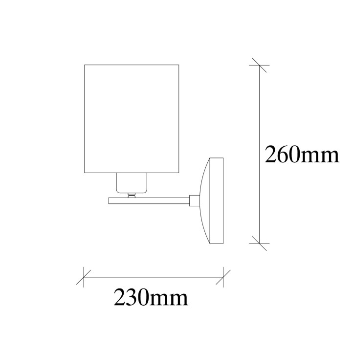 Lámpara de pared Profil-4685 crema negro metal tela 14x23x26 cm