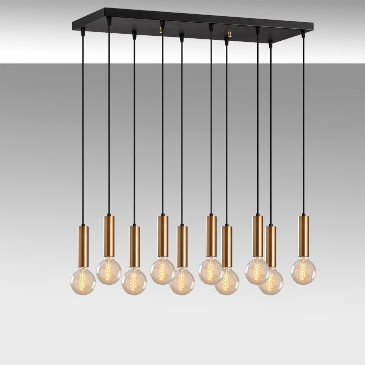 Lámpara de techo Tempo-6037 oro cobrizo metal 75x24x136 cm