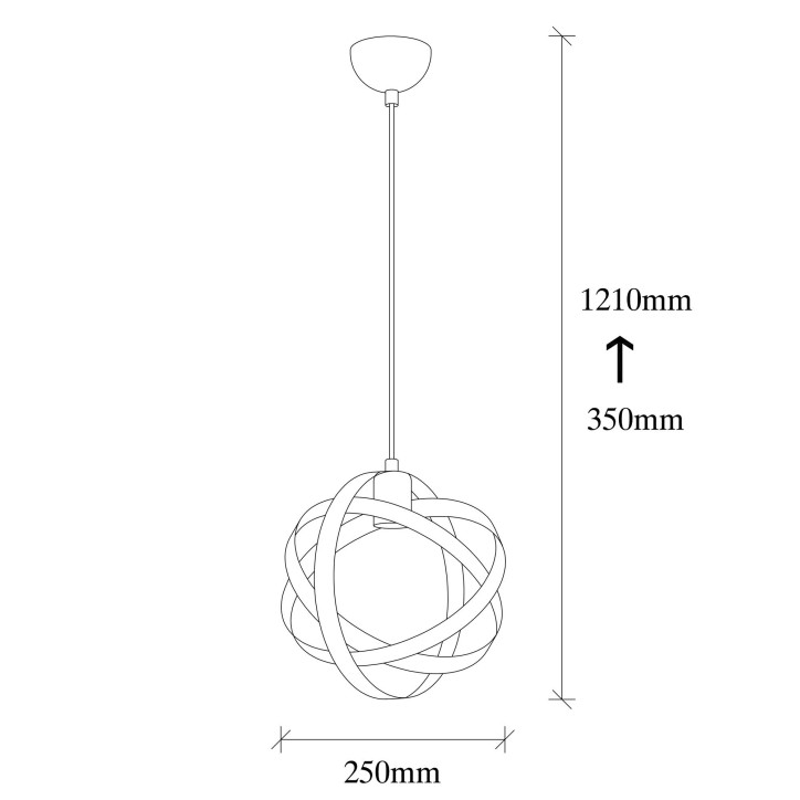 Lámpara de techo Gezegen-6101 negro oro cobrizo metal diámetro 25x121 cm