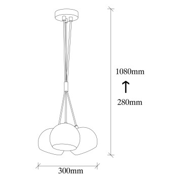 Lámpara de techo Sivani-MR-313 oro cobrizo metal diámetro 30x108 cm - 8681875637762