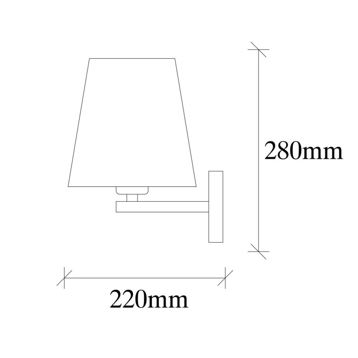 Lámpara de pared Profil-4662 crema níquel negro hierro tela 18x24x30 cm