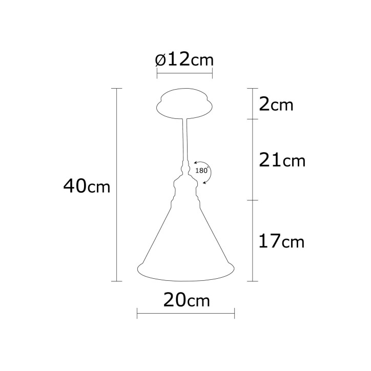 Lámpara de techo Berceste-N-675 oro cobrizo metal diámetro 20x40 cm