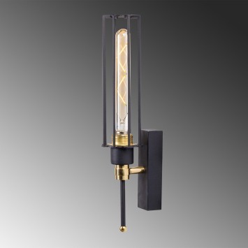 Lámpara de pared Fellini-MR-876 oro negro metal 8x10x36 cm - 8681875642780