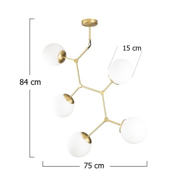 Lámpara de techo Damar-6312 amarillo blanco metal vidrio 75x15x84 cm - 8681875501360