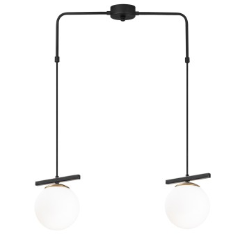 Lámpara de techo Üzüm-6271 blanco negro metal vidrio 64x15x100 cm - 8681875501124