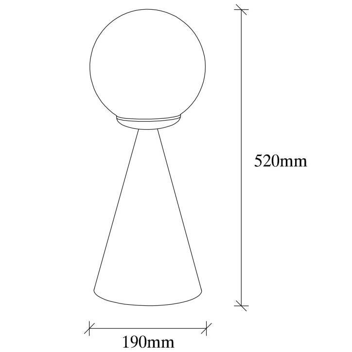 Lámpara de mesa Gondol-5042 blanco metal vidrio 19x19x43 cm