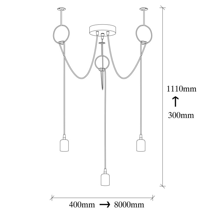 Lámpara de techo Sırın-6836 níquel negro metal diámetro 80x111 cm