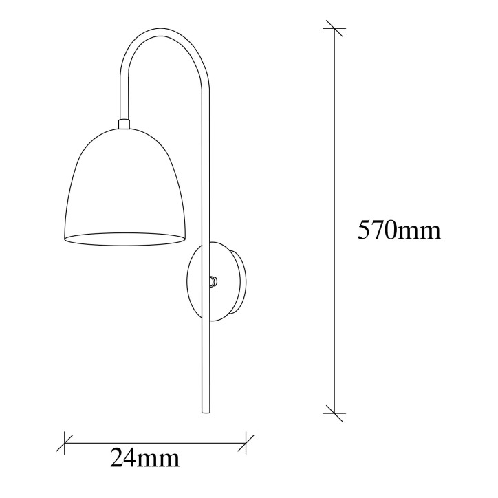 Lámpara de pared Tattoo-3320 negro metal 16x24x57 cm