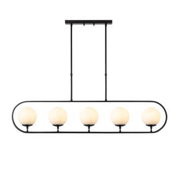 Lámpara de techo Jewel-10610 crema negro metal vidrio 122x15x49-91 cm - 8683342264235