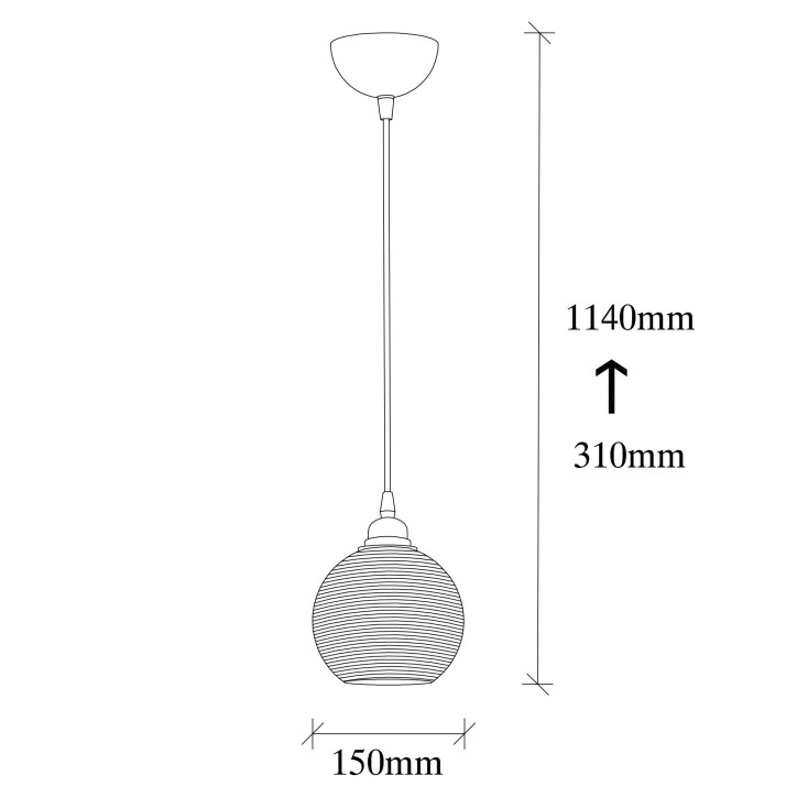 Lámpara de techo Smoked-030 humo metal vidrio 15x15x114 cm