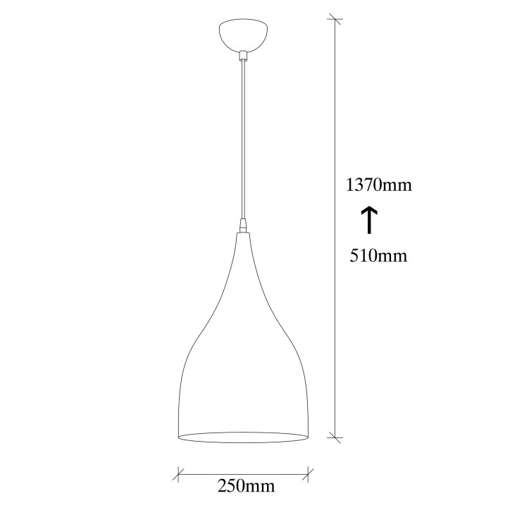 Lámpara de techo Sağlam-3770 oro negro metal diámetro 25x137 cm