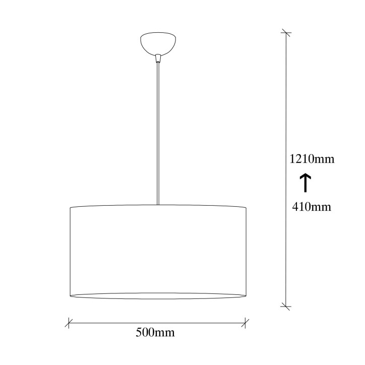 Lámpara de techo Abajur-6431 blanco metal tela 50x50x41 - 121 cm