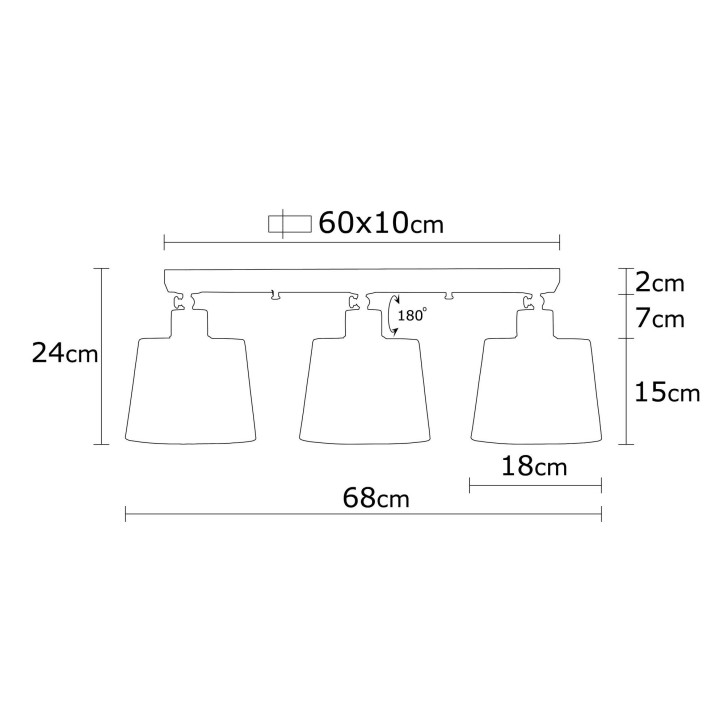 Lámpara de techo Kemer-N-268 plata MDF vidrio diámetro 68x24 cm