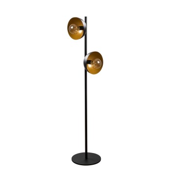 Lámpara de pie Dram-4011 oro negro metal 30x30x131 cm - 8681875884135