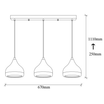 Set lámpara de techo y pie Yıldo-Set5 cobre negro metal 67x17x111 cm - 8683743294992