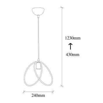 Lámpara de techo Circle-2876 negro metal 24x24x123 cm - 8681875989885