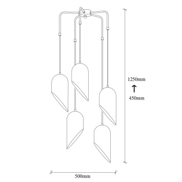 Lámpara de techo Kesik-6181 oro negro metal diámetro 50x125 cm - 8681875494846