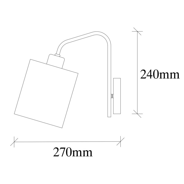 Lámpara de pared Ve-6002 blanco níquel metal tela 14x27x24 cm