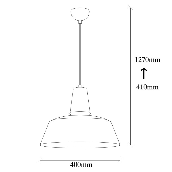 Lámpara de techo Sağlam-3731 oro negro metal diámetro 40x127 cm