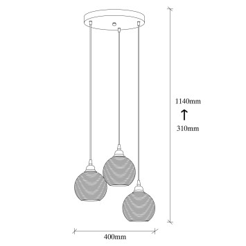 Lámpara de techo Smoked-031 humo metal vidrio 40x40x114 cm - 8681875991710