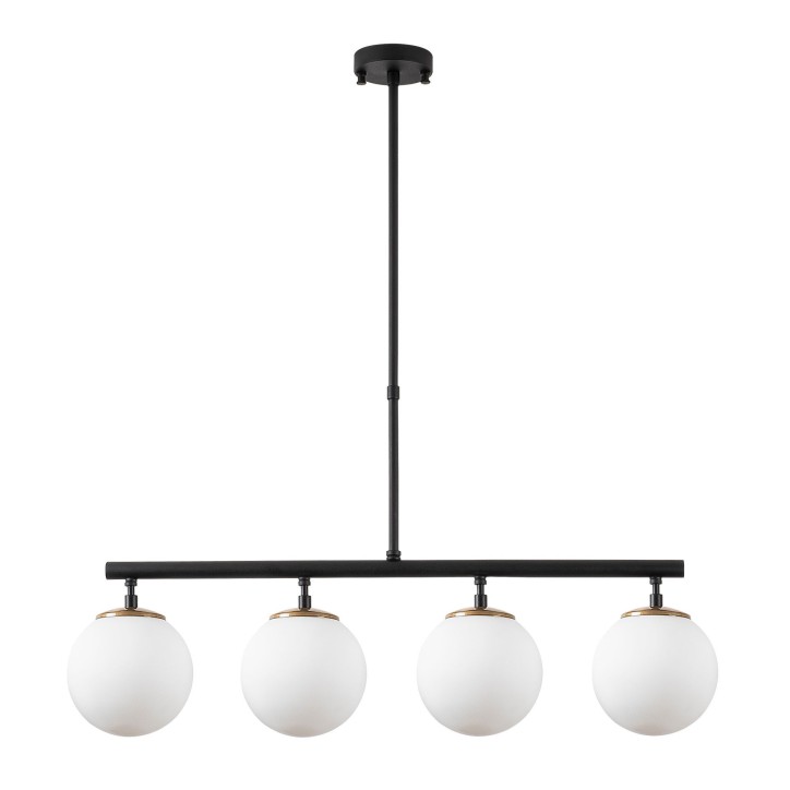 Lámpara de techo Fazli-10425 oro negro blanco metal vidrio 70x15x43-87 cm