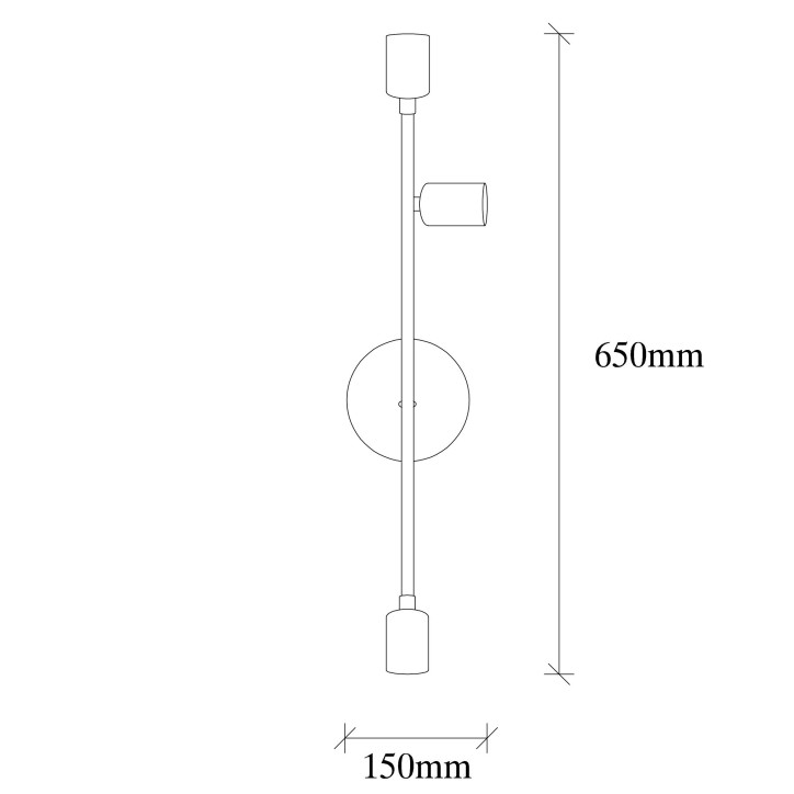 Lámpara de pared Bedside-3170 oro cobrizo hierro 15x15x65 cm