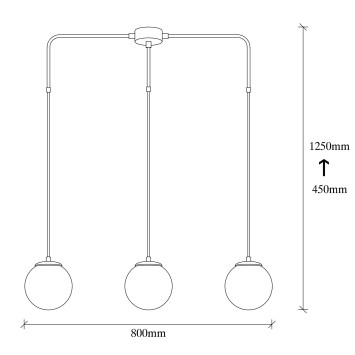 Lámpara de techo Üzüm-6221 blanco negro metal vidrio 80x15x125 cm - 8681875501018