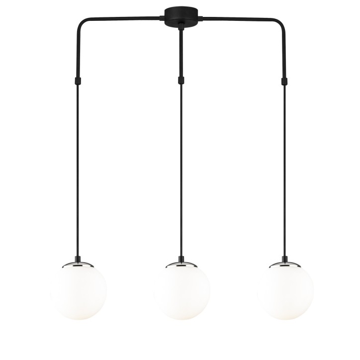 Lámpara de techo Üzüm-6221 blanco negro metal vidrio 80x15x125 cm