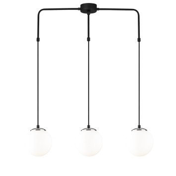 Lámpara de techo Üzüm-6221 blanco negro metal vidrio 80x15x125 cm - 8681875501018