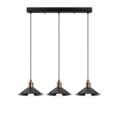 Lámpara de techo Berceste-250-S1 negro metal diámetro 74x108 cm