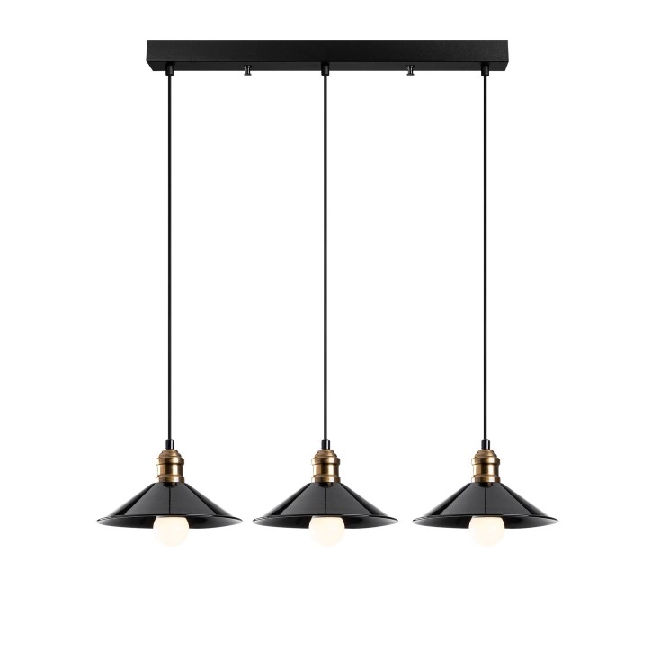 Lámpara de techo Berceste-250-S1 negro metal diámetro 74x108 cm