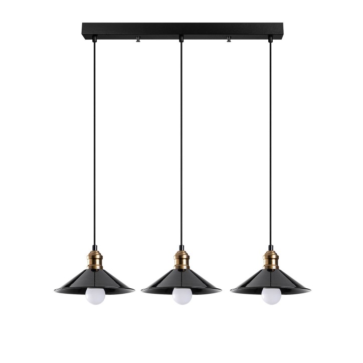 Lámpara de techo Berceste-250-S1 negro metal diámetro 74x108 cm