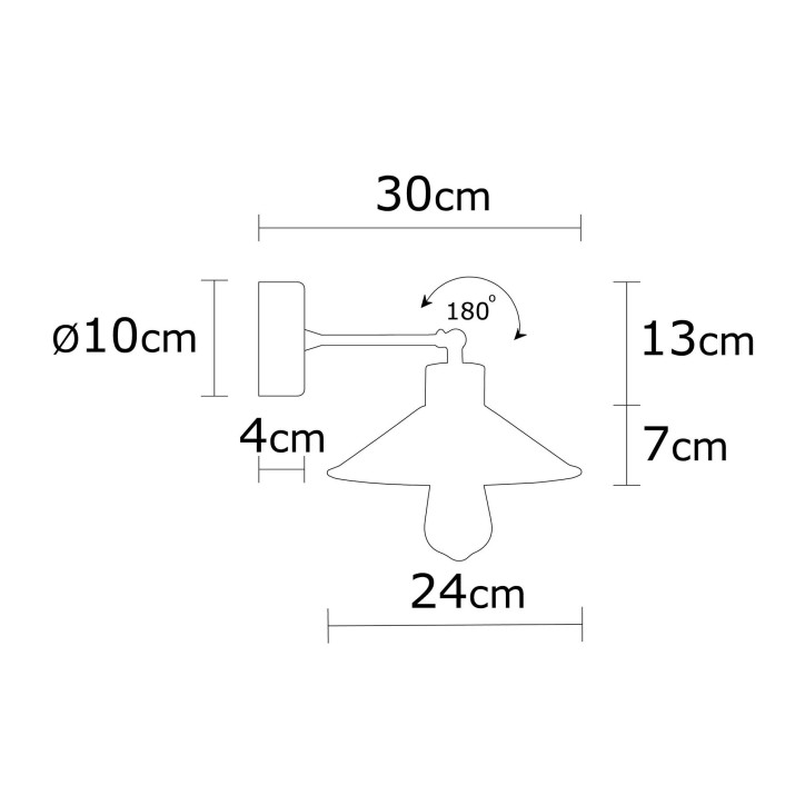 Lámpara de pared Manavgat-N-627 turquesa hierro diámetro 24x20 cm