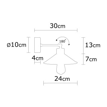 Lámpara de pared Manavgat-N-627 turquesa hierro diámetro 24x20 cm - 8681875577303