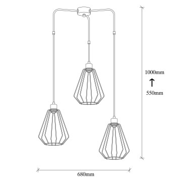 Lámpara de techo Kese-4551 negro metal diámetro 68x100 cm - 8681875468335