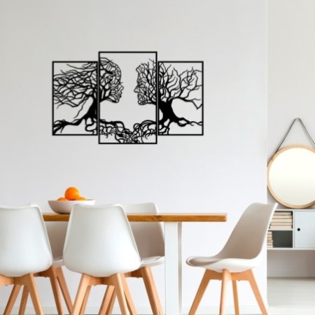 Decoración pared de metal Love Tree negro 116x71 cm