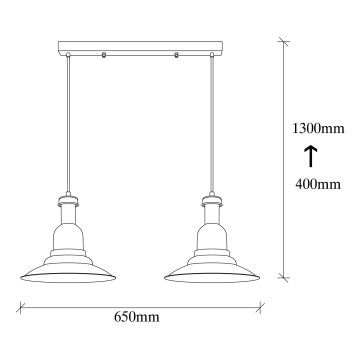 Lámpara de techo Sağlam-3775 oro negro metal 65x33x130 cm - 8681875500707