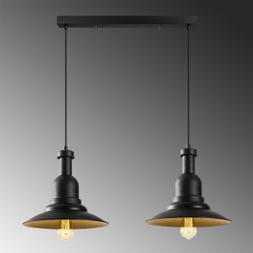 Lámpara de techo Sağlam-3775 oro negro metal 65x33x130 cm - 8681875500707