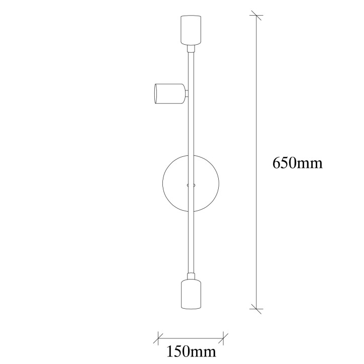 Lámpara de pared Bedside-3169 oro cobrizo metal 15x15x65 cm