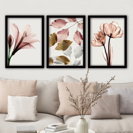 Cuadro decorativo enmarcado 3SC194 multicolor 35x45 cm (3 piezas)