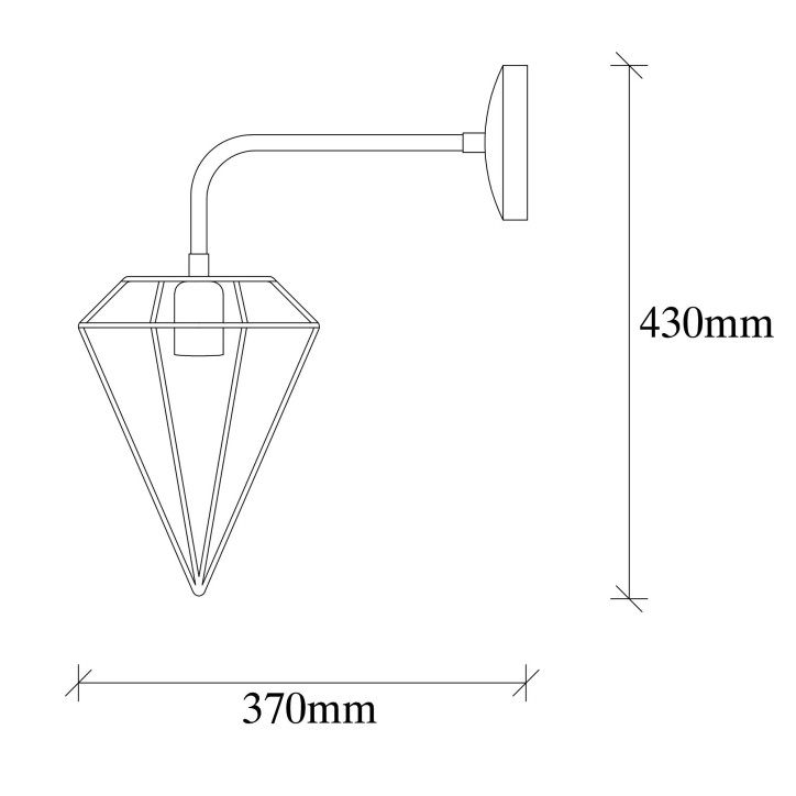 Lámpara de pared Elmas-6304 oro metal 20x37x43 cm