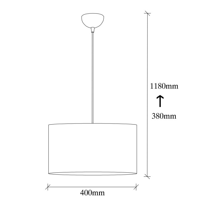 Lámpara de techo Abajur-6442 crema metal tela 40x40x38 - 118 cm