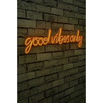 Iluminación LED decorativa de plástico Good Vibes Only amarillo 76x19x2 cm