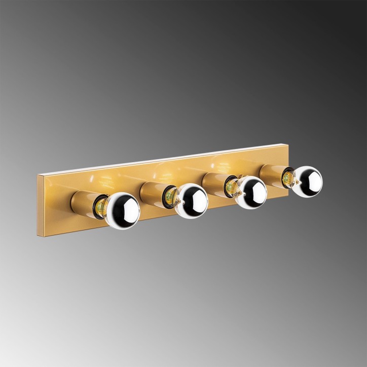 Lámpara de pared Mirro-12242 oro metal vidrio 10x10x60