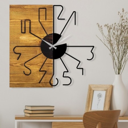 Reloj de pared madera Modelo 29 nogal negro 58x3x58 cm