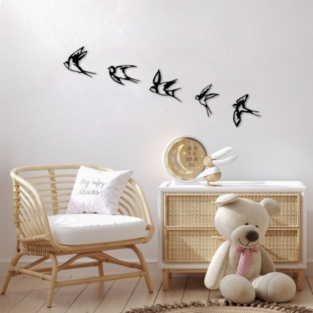 Decoración pared de metal Swallows-303 negro 19x18 cm (1 pieza)