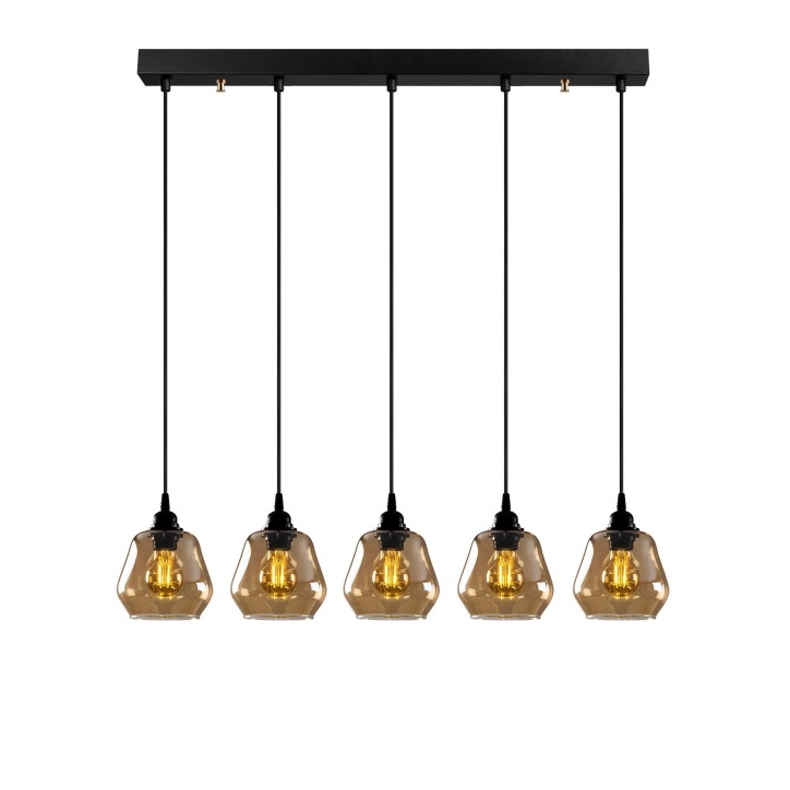 Lámpara de techo Gold-033 negro oro metal vidrio 85x15x110 cm